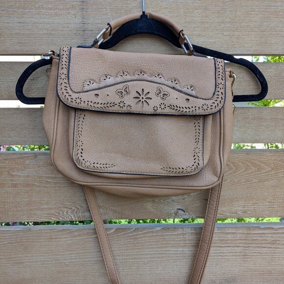 Vintage Laser Cut Leather crossbody bag - Picture 1 of 8